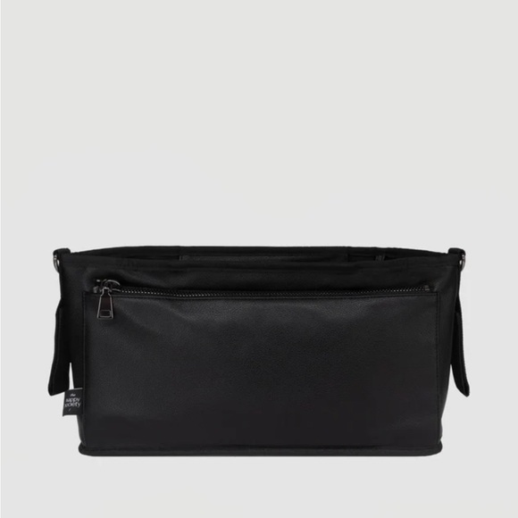 the nappy society Handbags - The Nappy Society Vegan Leather Pram Caddy Black/Gunmetal Stroller Bag Organizer